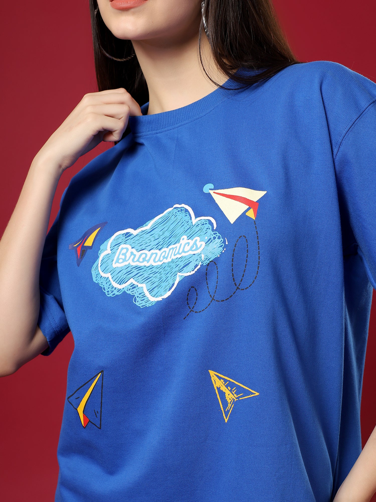 Paper Plane Code Oversized T-Shirt