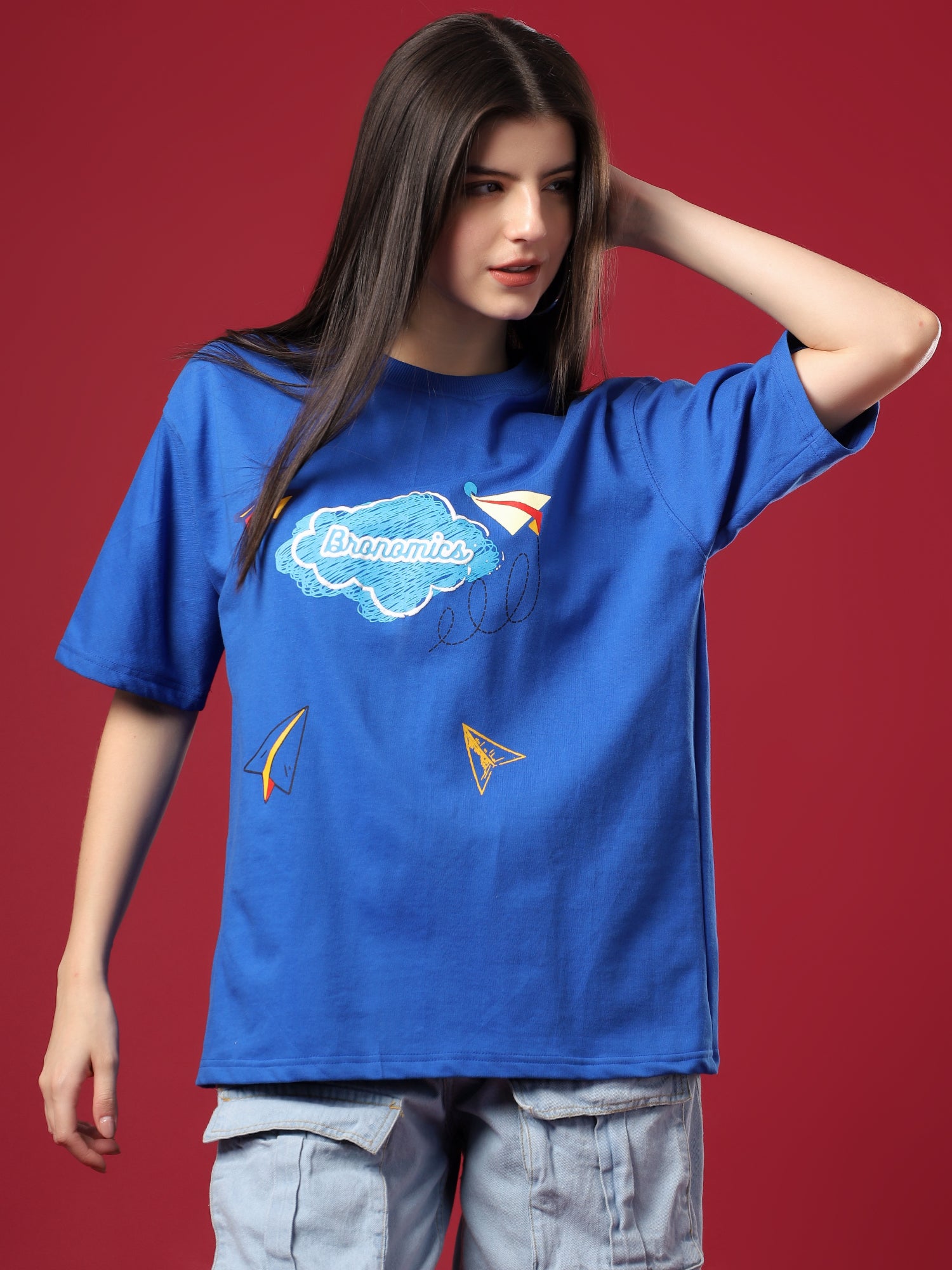 Paper Plane Code Oversized T-Shirt