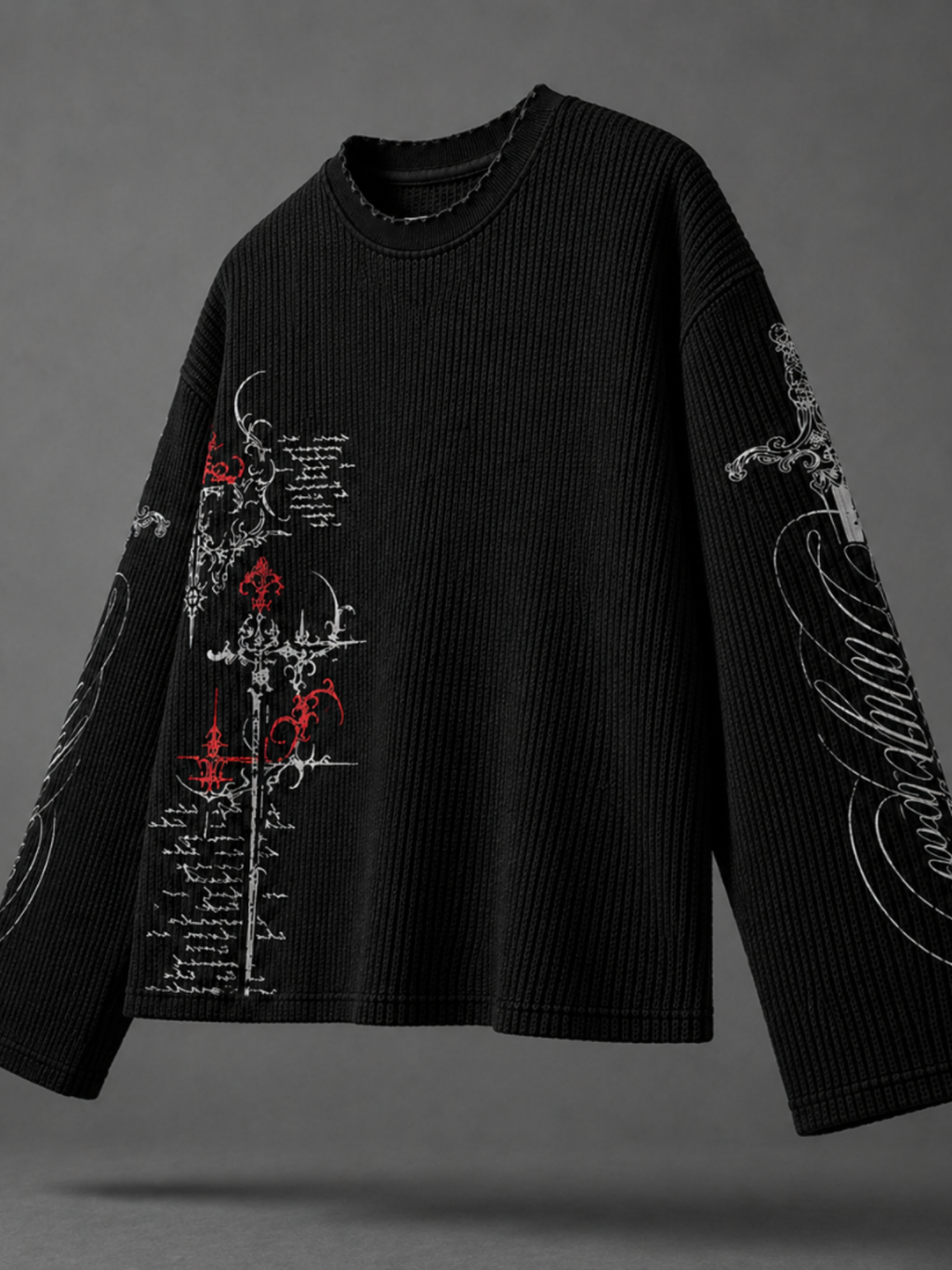 Forbidden Script Waffle Long Sleeve