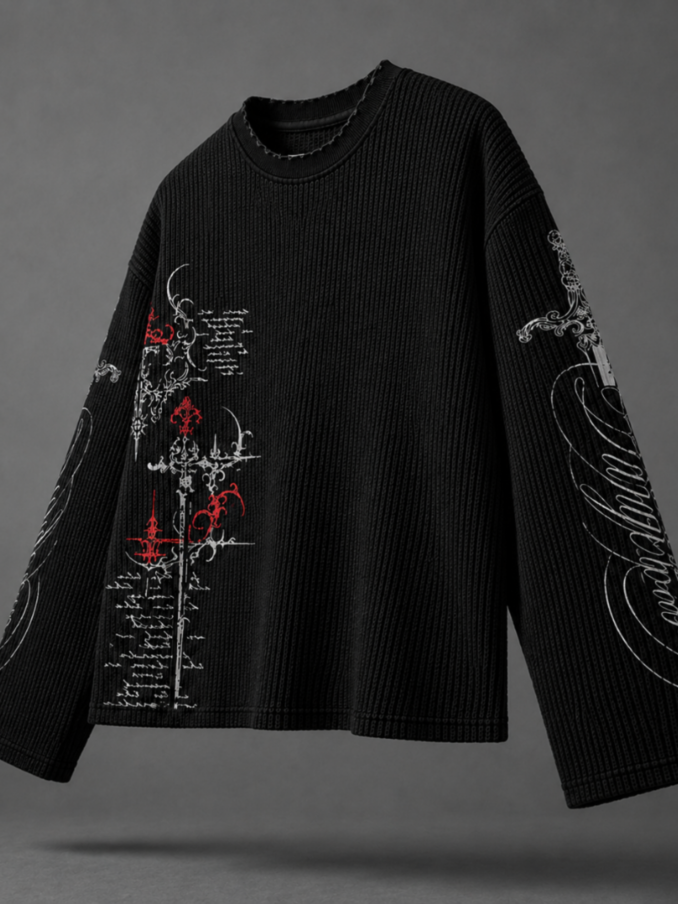 Forbidden Script Waffle Long Sleeve