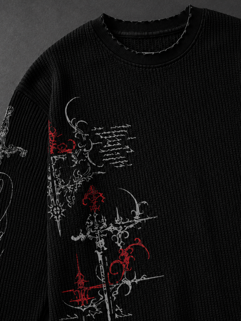 Forbidden Script Waffle Long Sleeve
