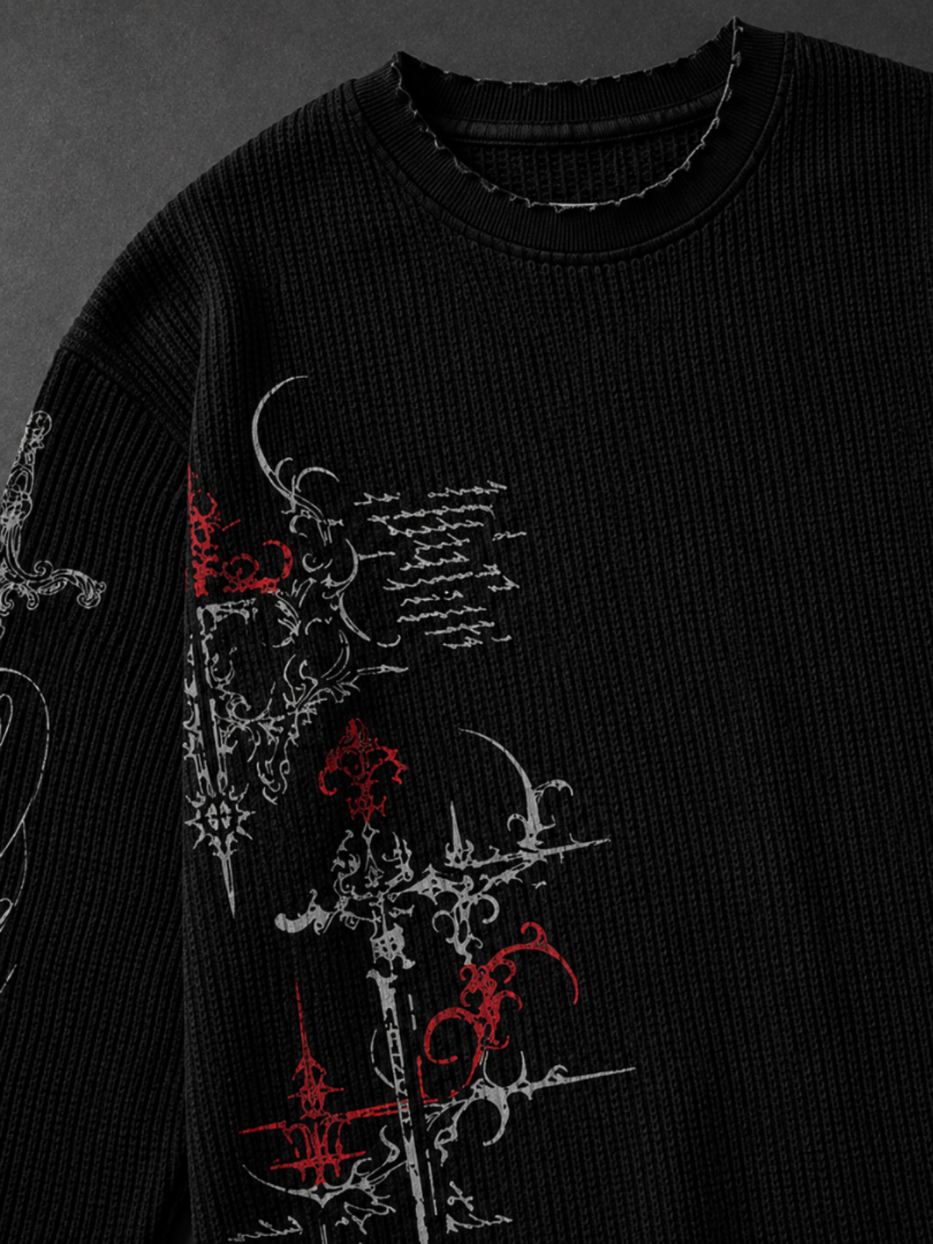 Forbidden Script Waffle Long Sleeve