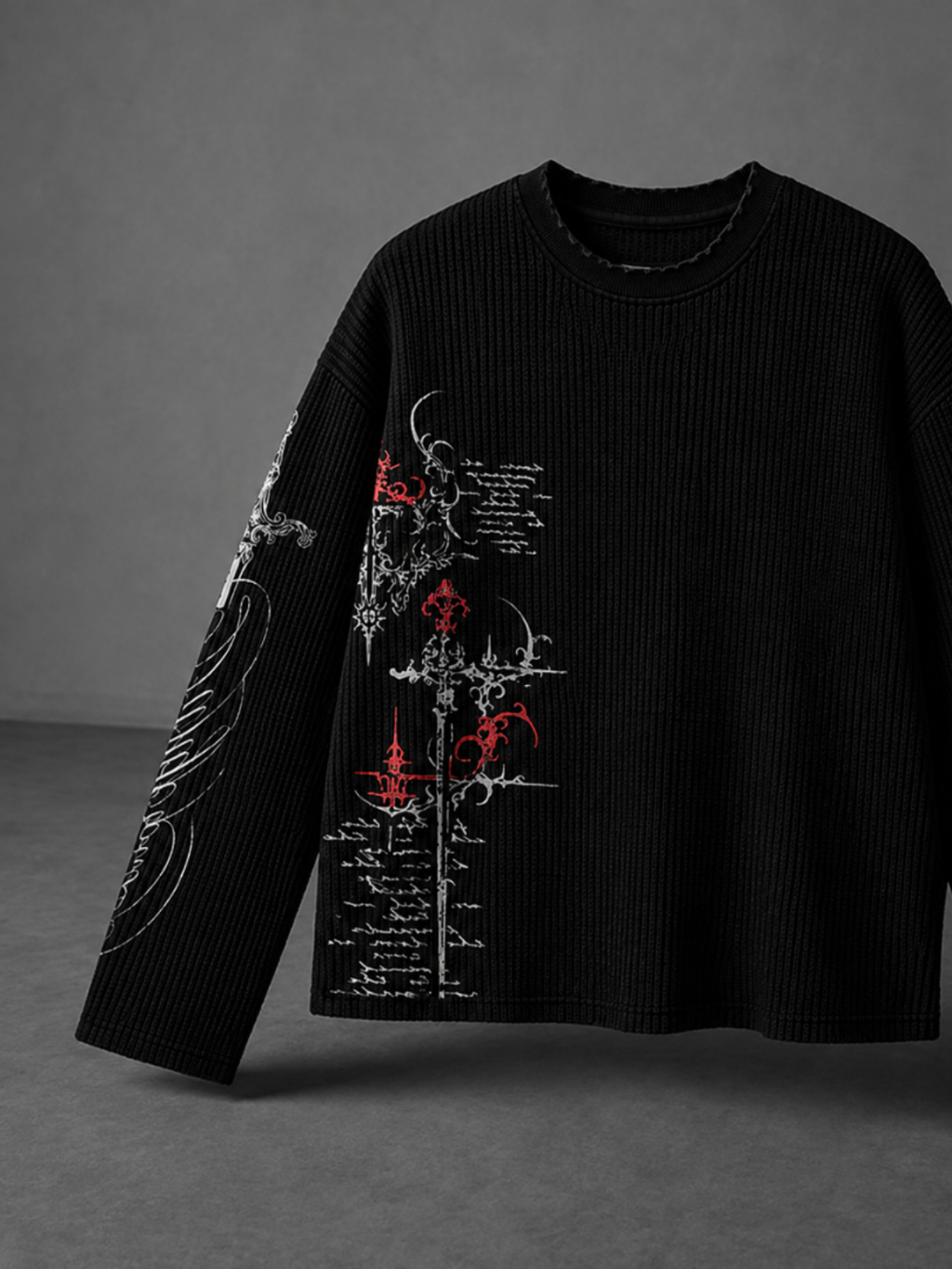 Forbidden Script Waffle Long Sleeve