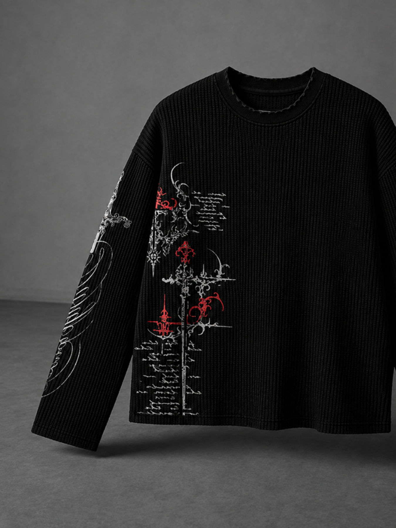 Forbidden Script Waffle Long Sleeve