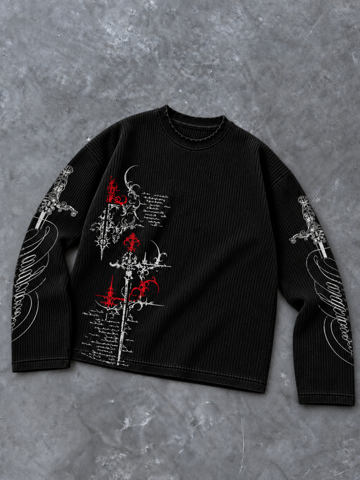 Forbidden Script Waffle Long Sleeve