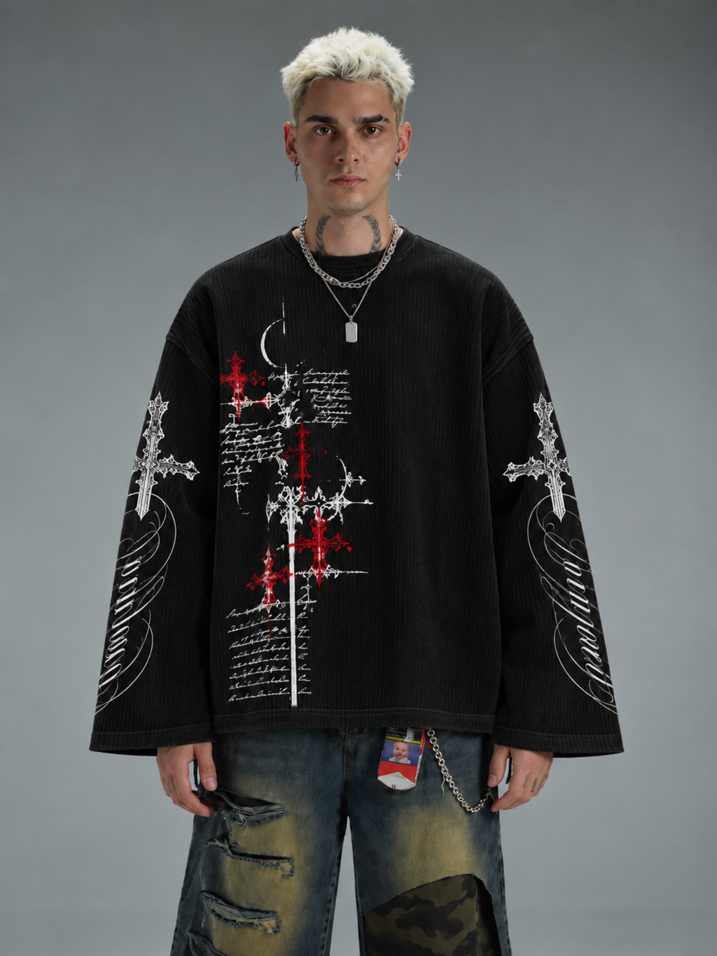 Forbidden Script Waffle Long Sleeve