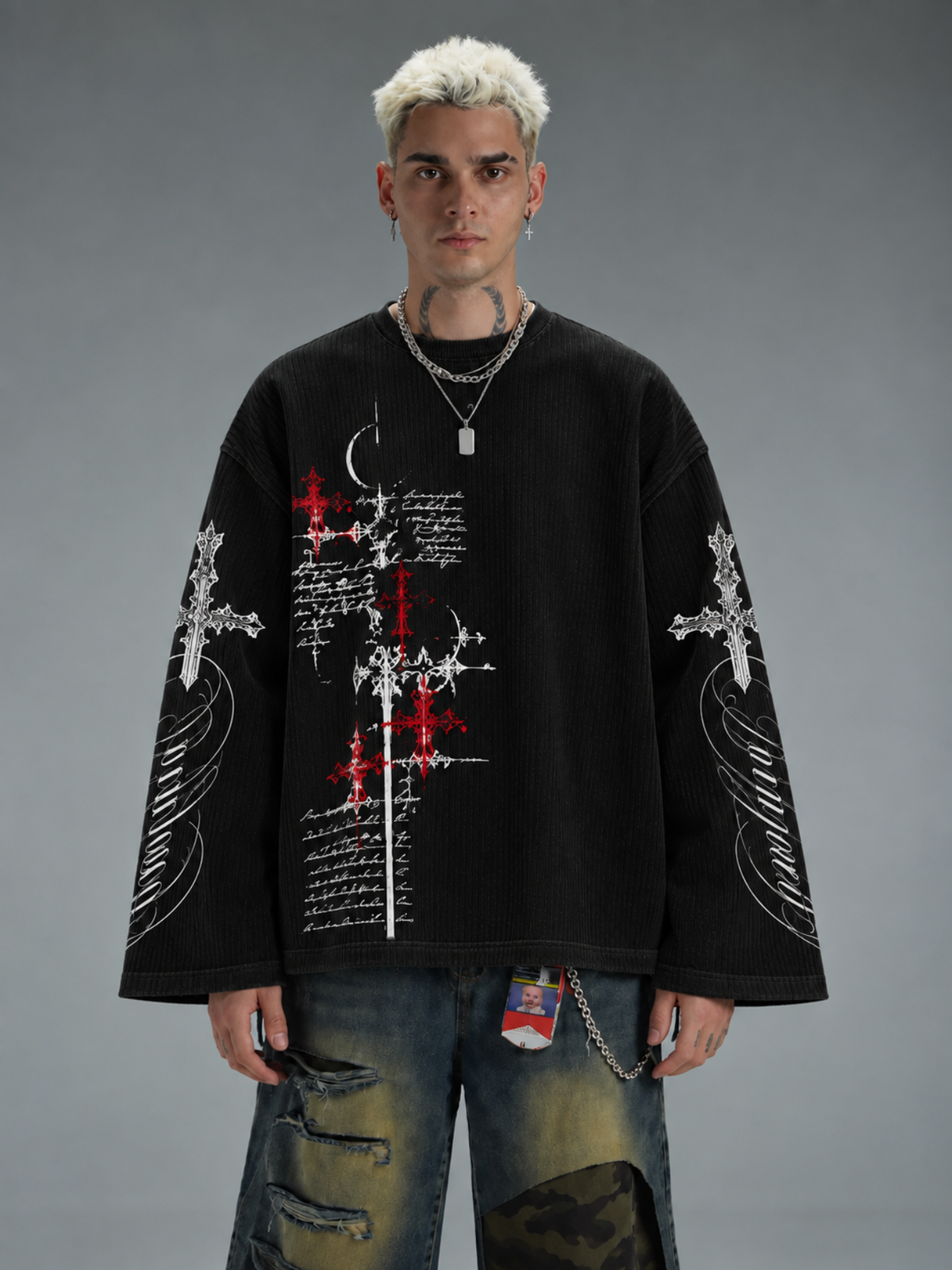 Forbidden Script Waffle Long Sleeve