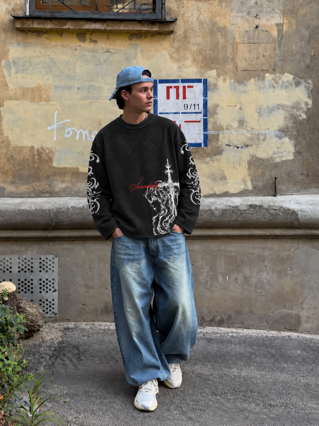 Black Chapel Waffle Long Sleeve